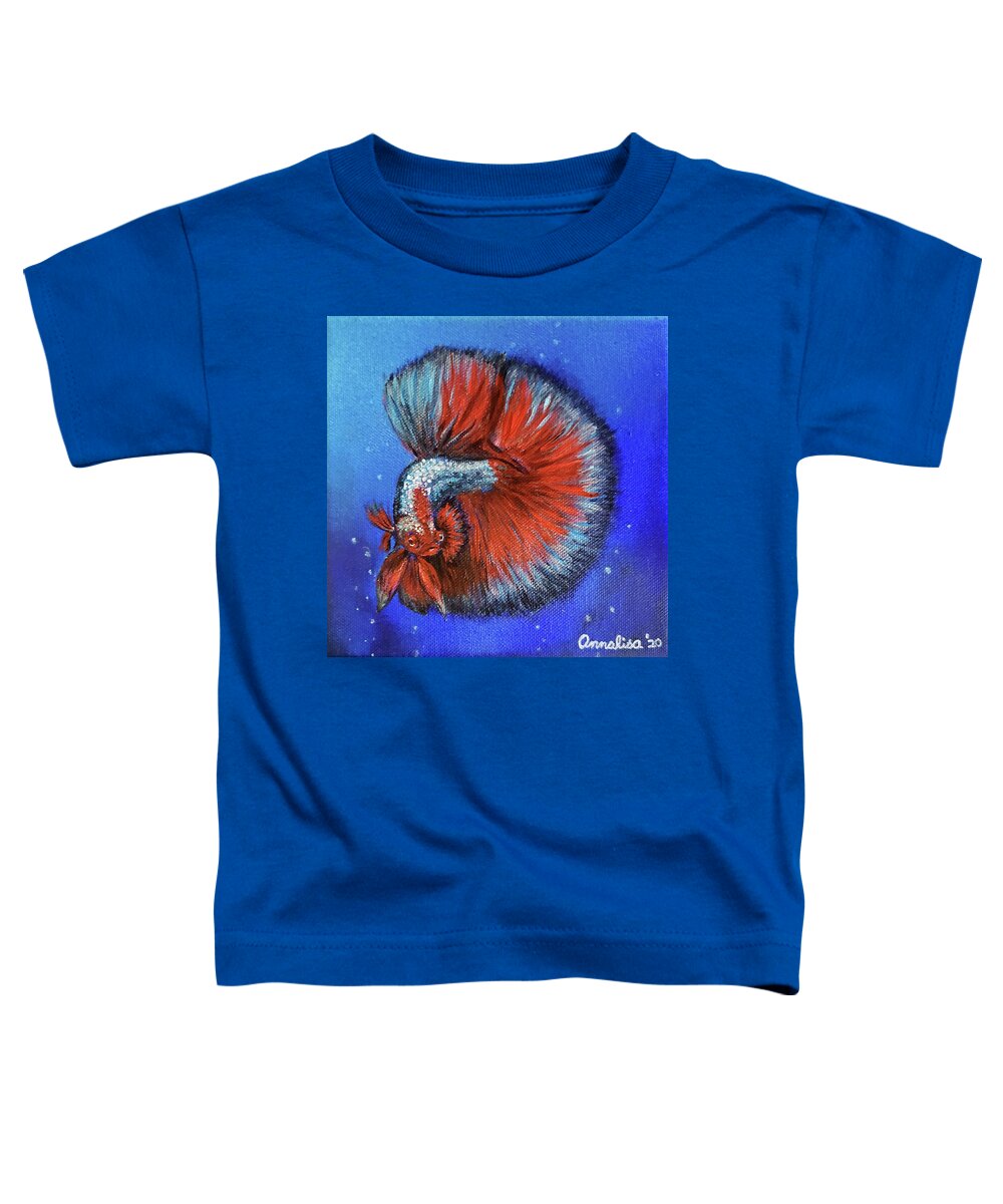 Fish Toddler T-Shirt featuring the painting Hugo's Dream by Annalisa Rivera-Franz