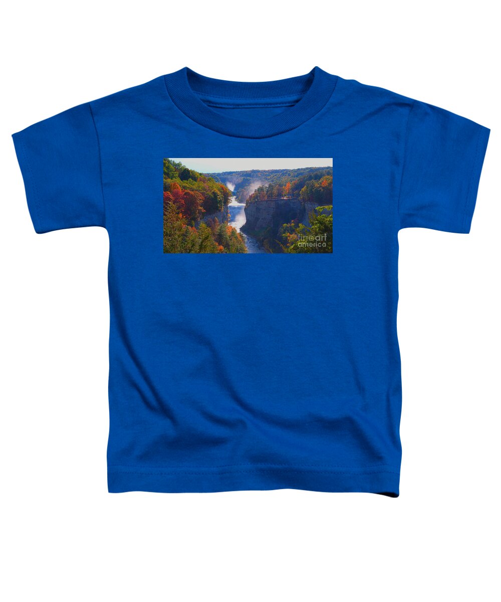Middle Falls Toddler T-Shirt featuring the photograph Inspiring View of the Middle Falls by fototaker Tony