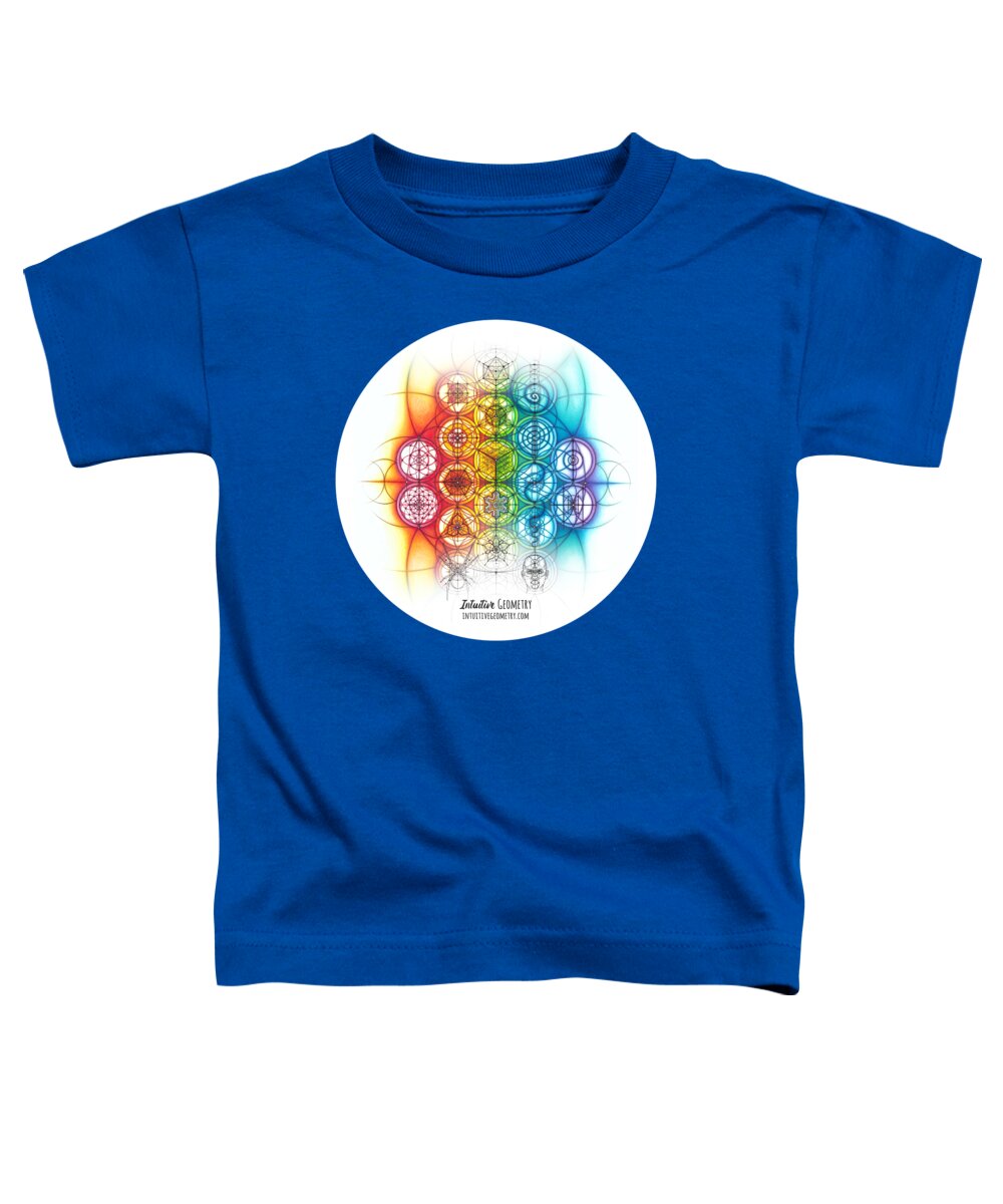 Color Spectrum Toddler T-Shirt featuring the drawing Intuitive Geometry Banner by Nathalie Strassburg