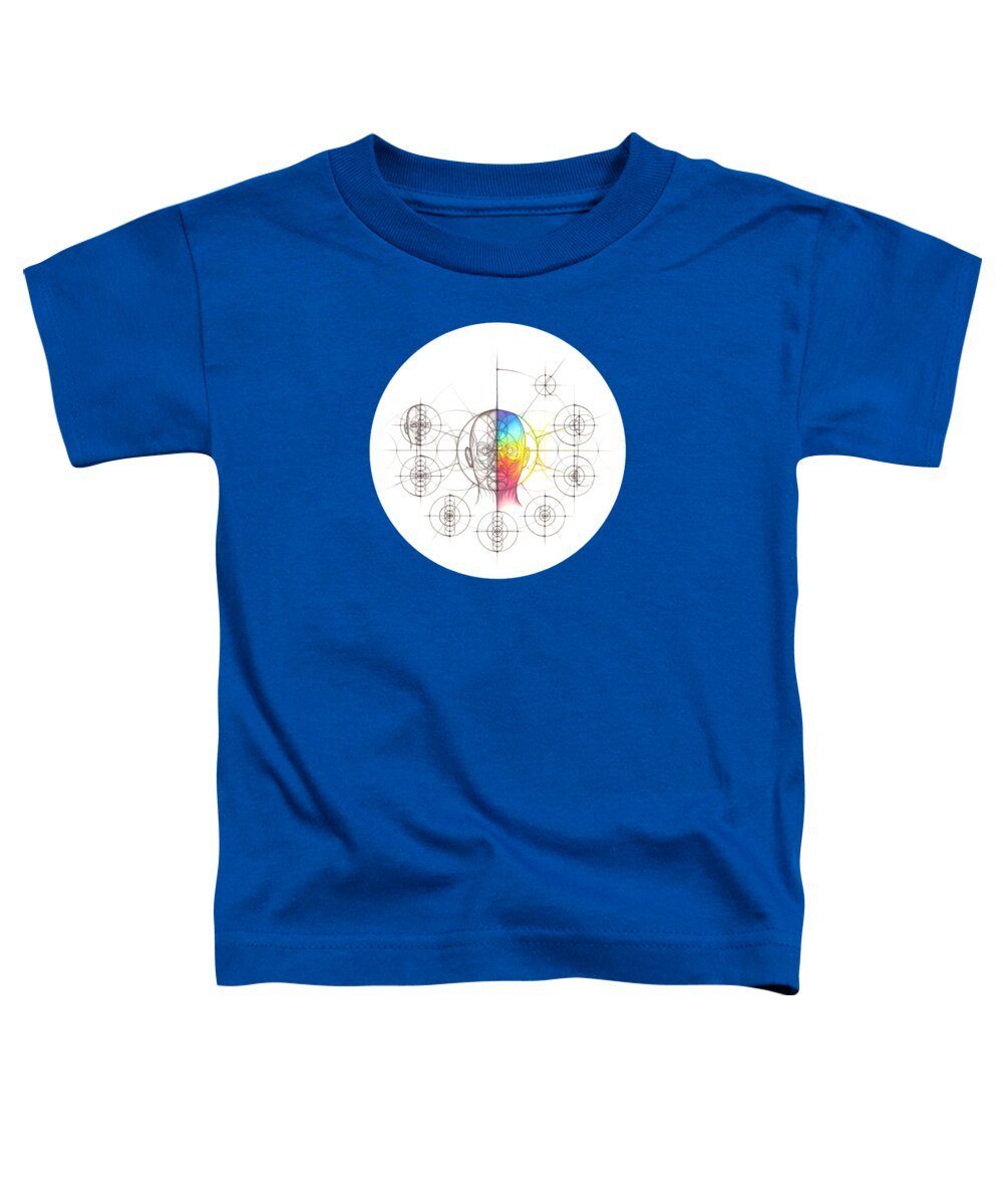 Anatomy Toddler T-Shirt featuring the drawing Intuitive Geometry Human Anatomy - Head by Nathalie Strassburg
