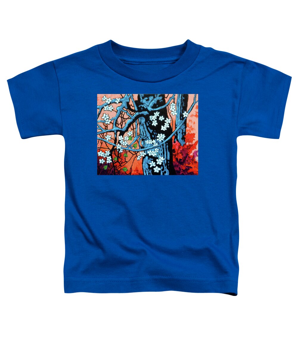 Bradford Pear Tree Toddler T-Shirt featuring the painting Invasive Species by John Lautermilch
