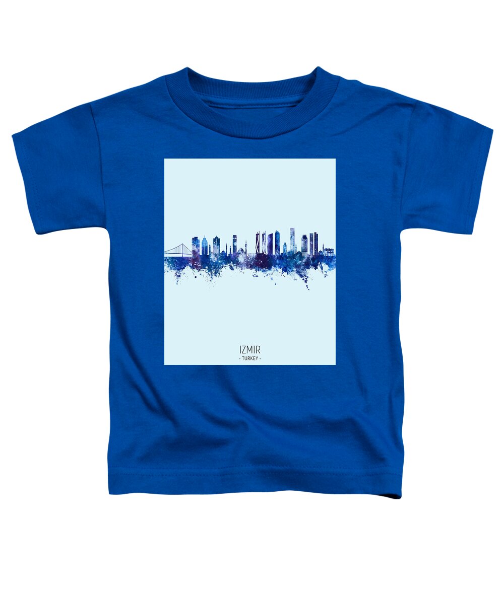 Izmir Toddler T-Shirt featuring the digital art Izmir Turkey Skyline #05 by Michael Tompsett