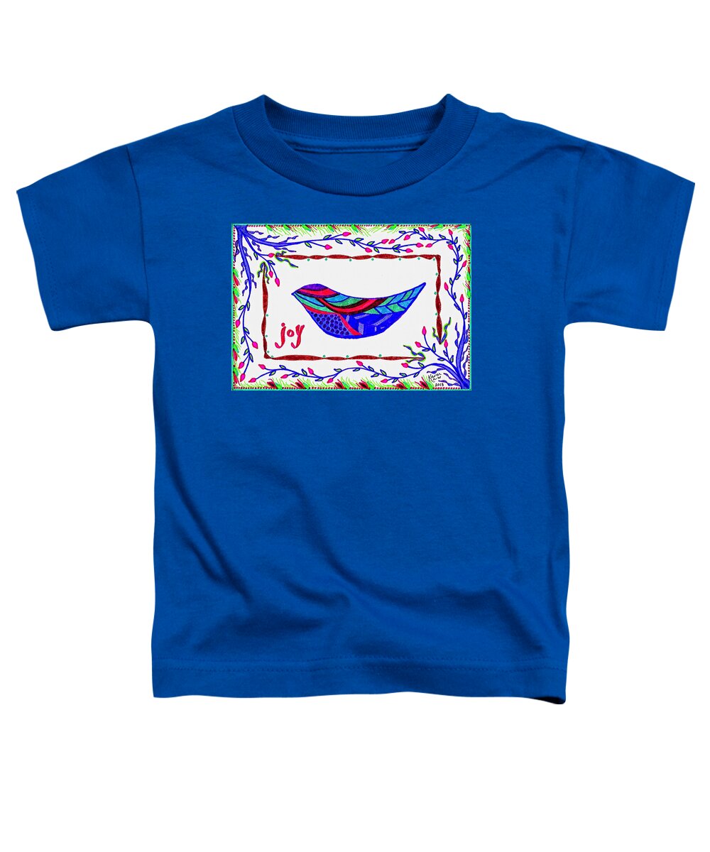 Joy Toddler T-Shirt featuring the drawing Joy by Karen Nice-Webb