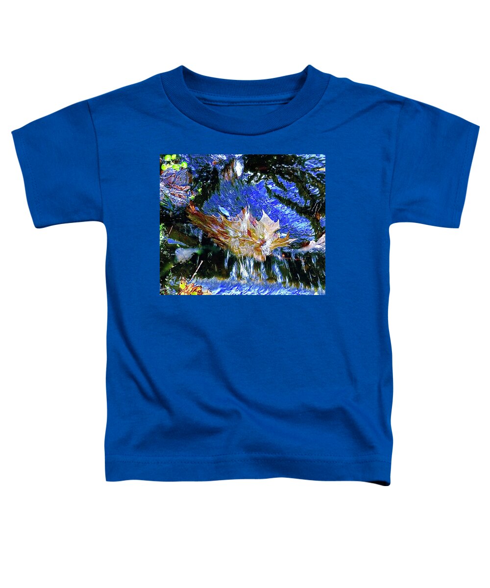 Abstract Toddler T-Shirt featuring the mixed media Leaf And Water by Alida M Haslett