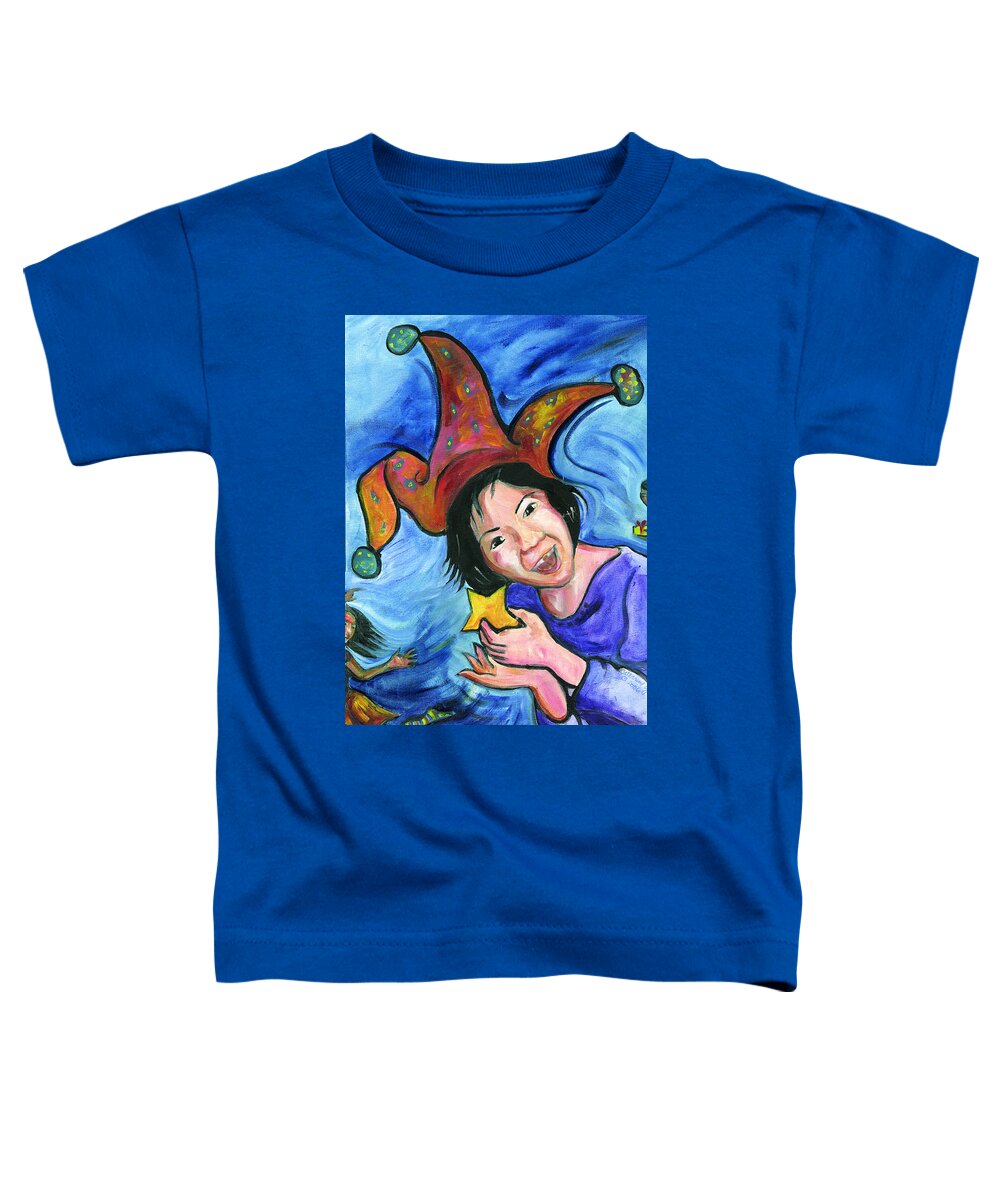 Portraits Toddler T-Shirt featuring the painting Lets All Focus on ME by Catharine Gallagher