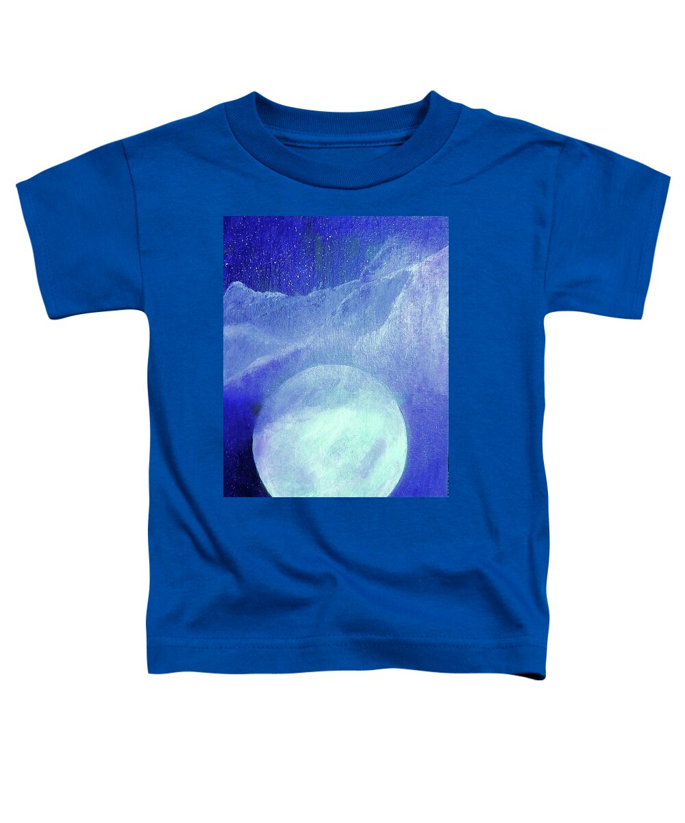 Moon Toddler T-Shirt featuring the painting Moon Rising by Pour Your heART Out Artworks
