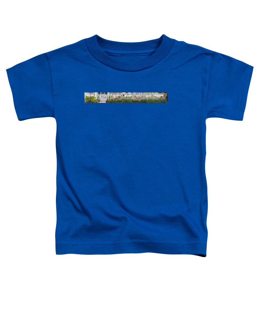 Fence Toddler T-Shirt featuring the photograph Nautical Buoy Fence by Debra and Dave Vanderlaan