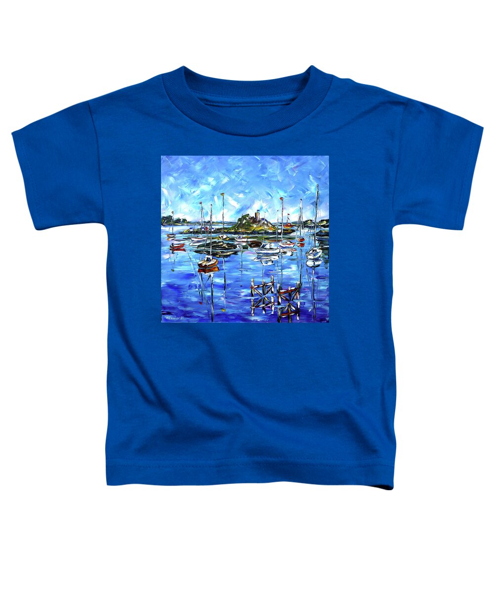 Harbor Scene Toddler T-Shirt featuring the painting Off The Coasts Of Brittany by Mirek Kuzniar