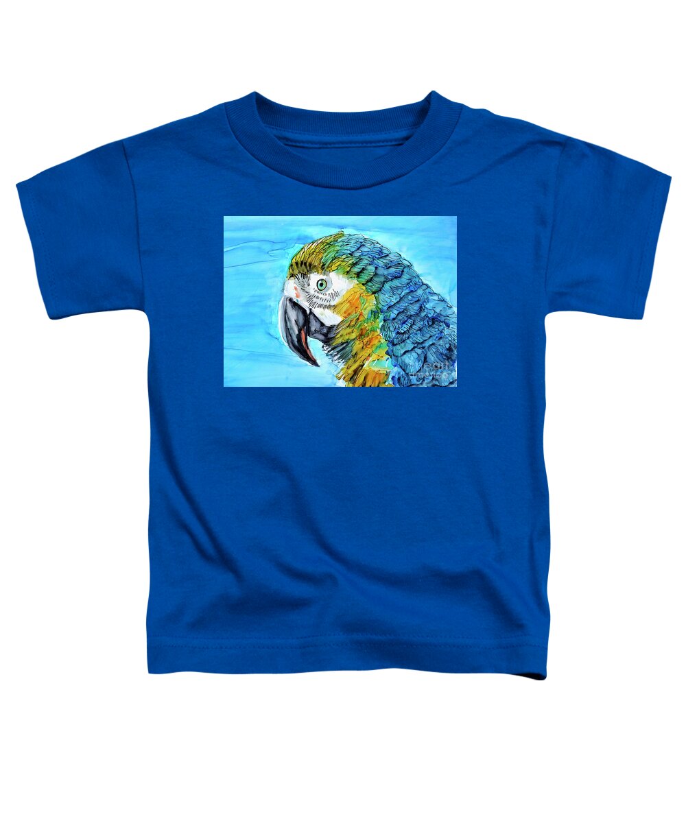 Parrot Toddler T-Shirt featuring the painting Painted Parrot by Patty Donoghue