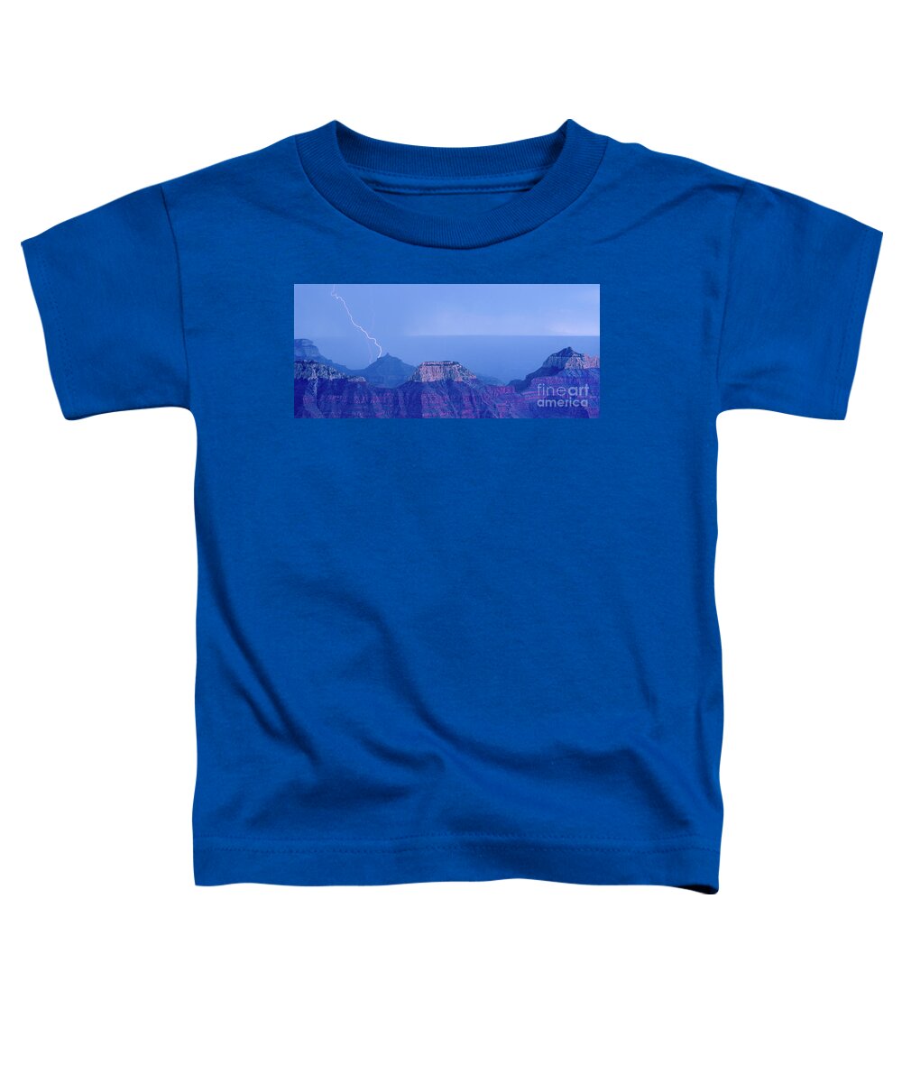 Dave Welling Toddler T-Shirt featuring the photograph Panorama Lightning Strike North Rim Grand Canyon Np Ar by Dave Welling
