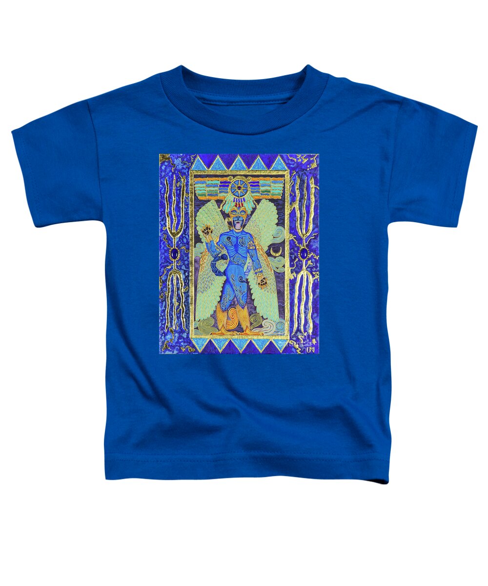 Babylon Toddler T-Shirt featuring the mixed media Pazuzu the Divine Exorcist by Ptahmassu Nofra-Uaa