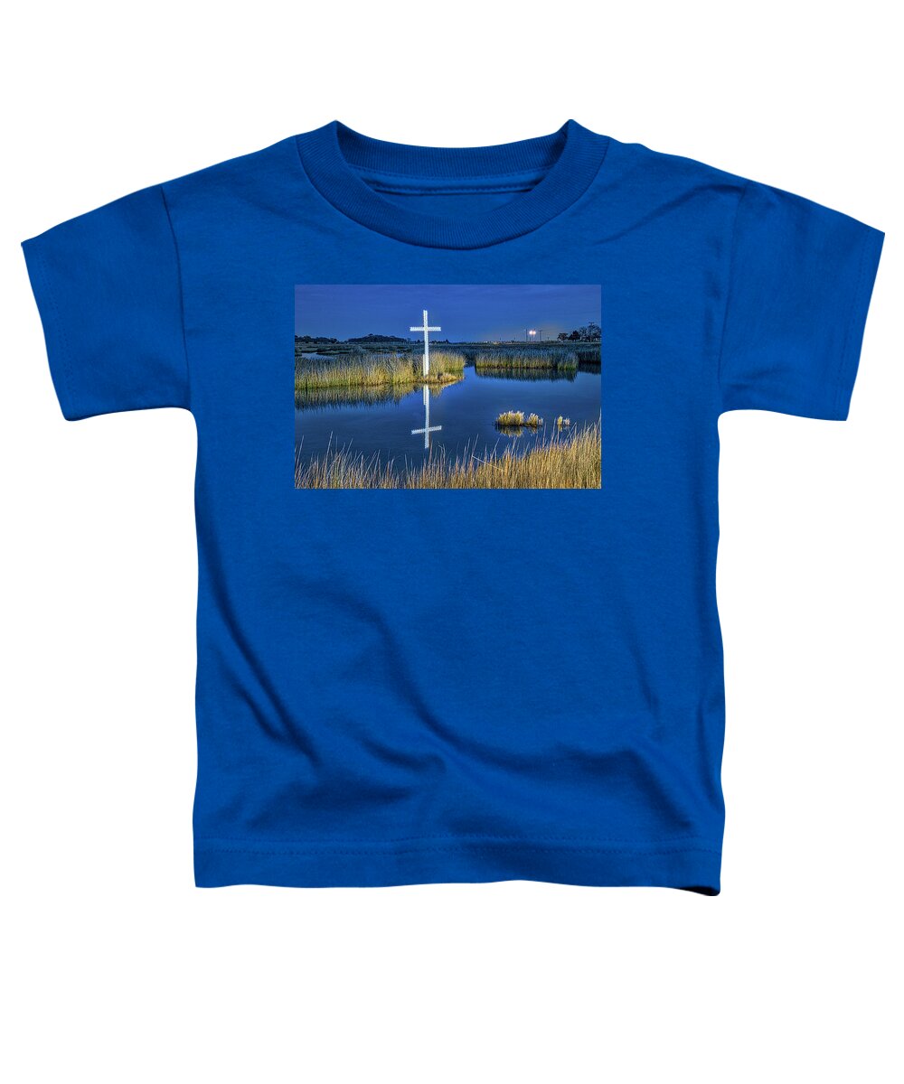 Poquoson Toddler T-Shirt featuring the photograph Poquoson Marsh Cross by Jerry Gammon