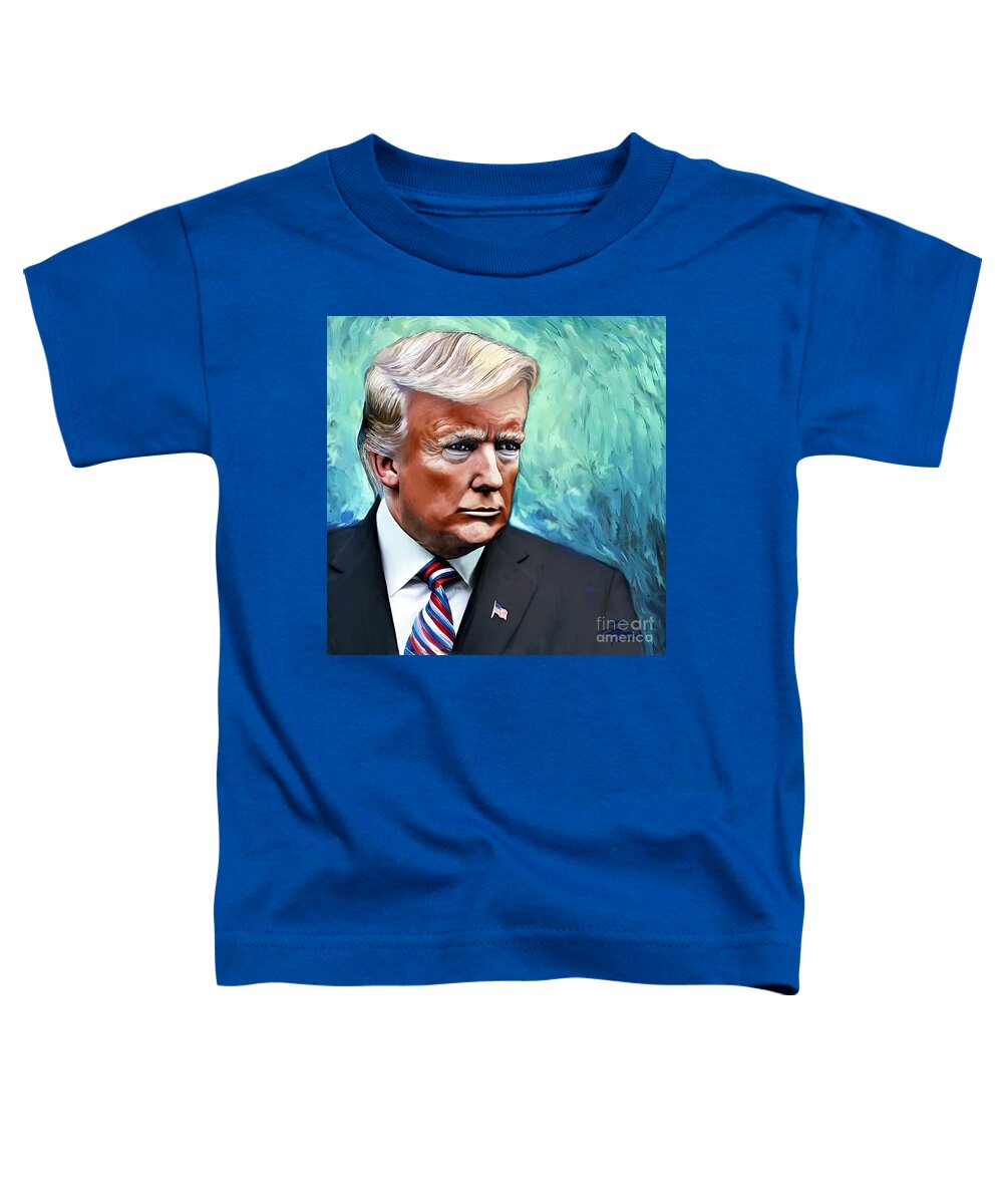 Political Art Toddler T-Shirt featuring the digital art Portrait President Donald J Trump by Stacey Mayer