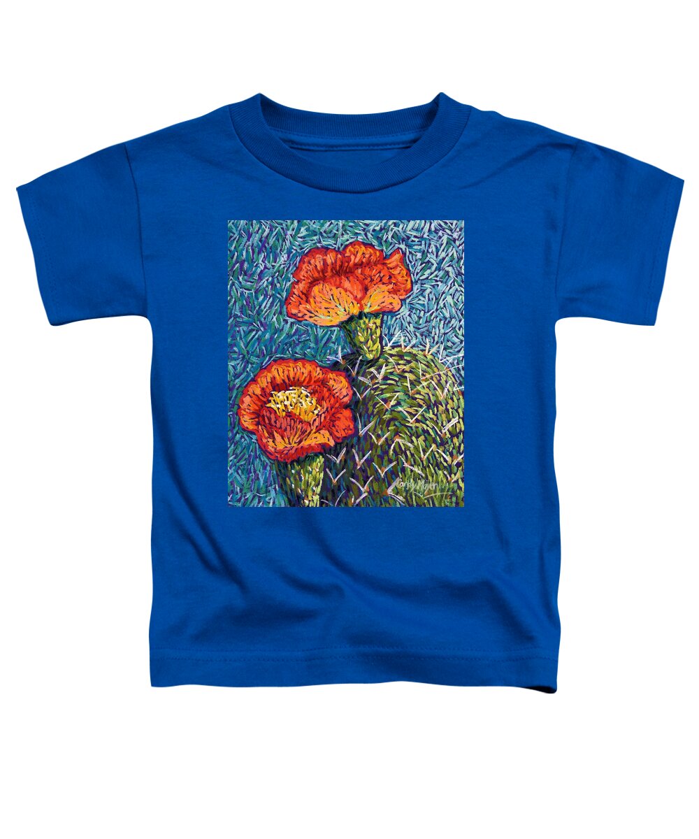 Southwest Landscape Toddler T-Shirt featuring the pastel Prickly Pear in Orange by Candy Mayer