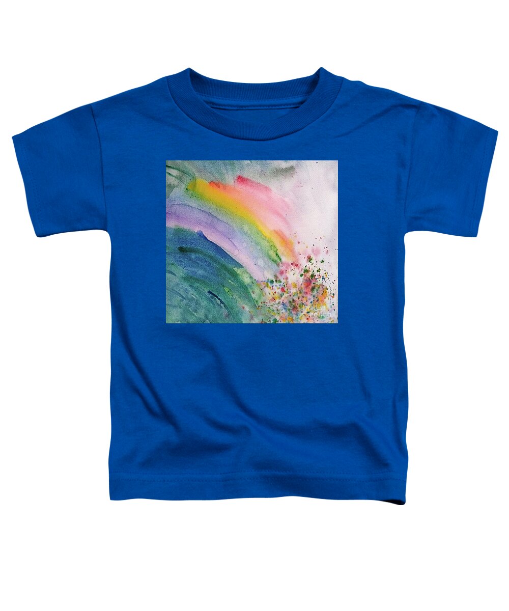 Rainbow Falls Toddler T-Shirt featuring the painting Rainbow Falls by L A Feldstein