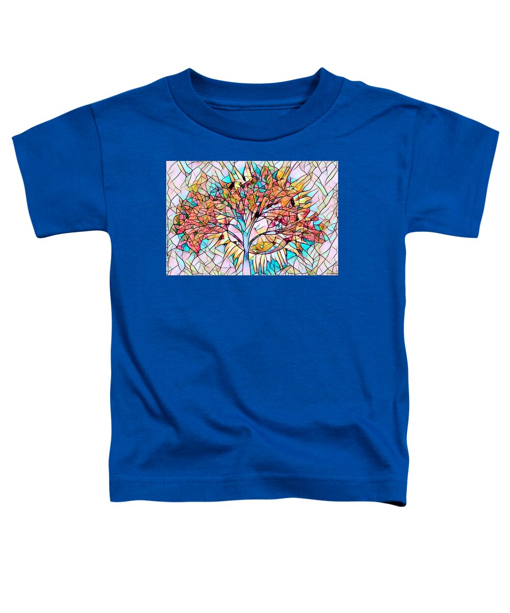 2017 Toddler T-Shirt featuring the photograph Stained Glass Tree in the Sun by Debra and Dave Vanderlaan