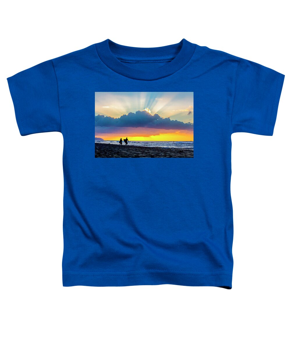 Minimal Toddler T-Shirt featuring the photograph Surf Rays by Sean Davey
