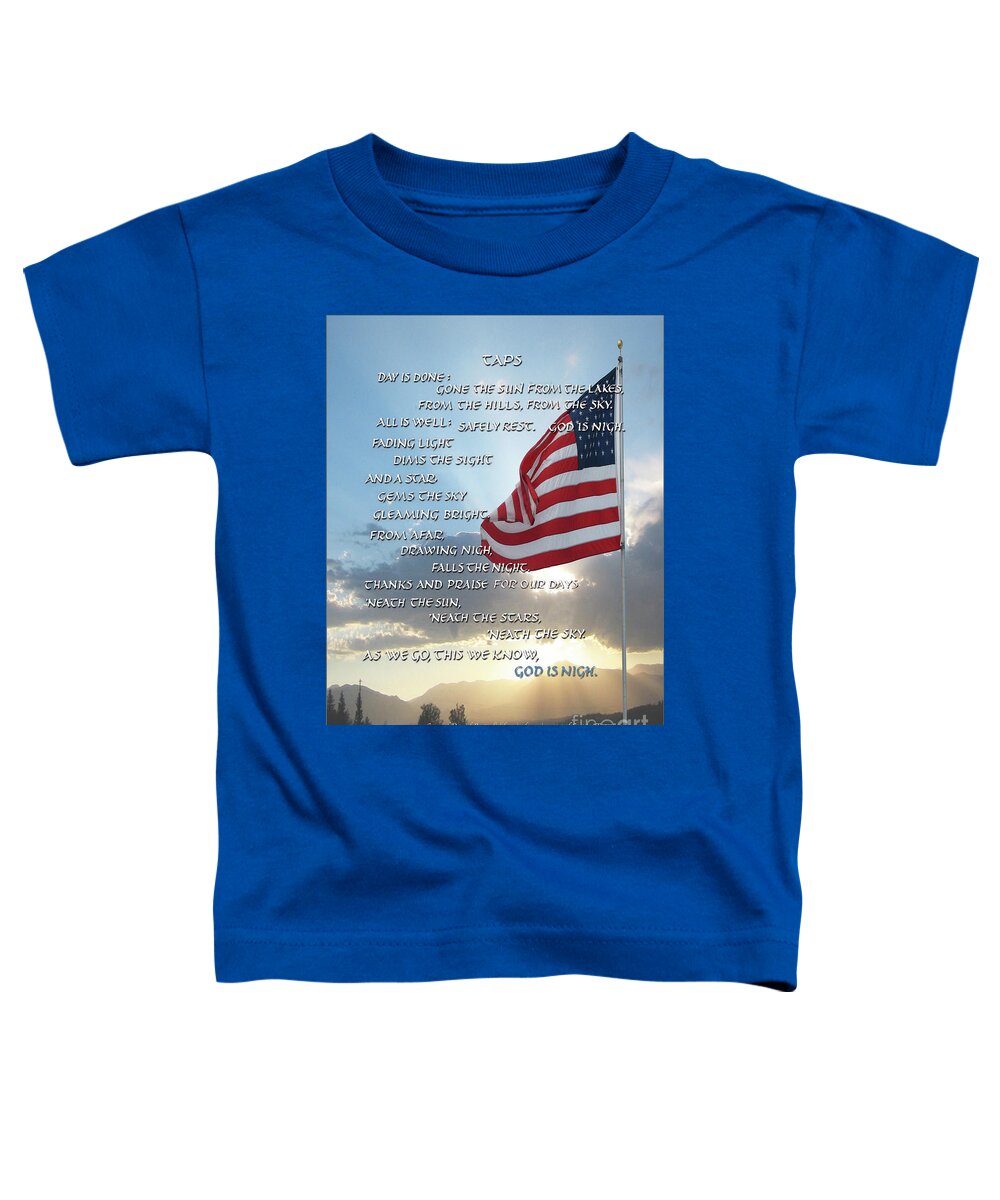 Flag Toddler T-Shirt featuring the digital art Taps by Jacqueline Shuler