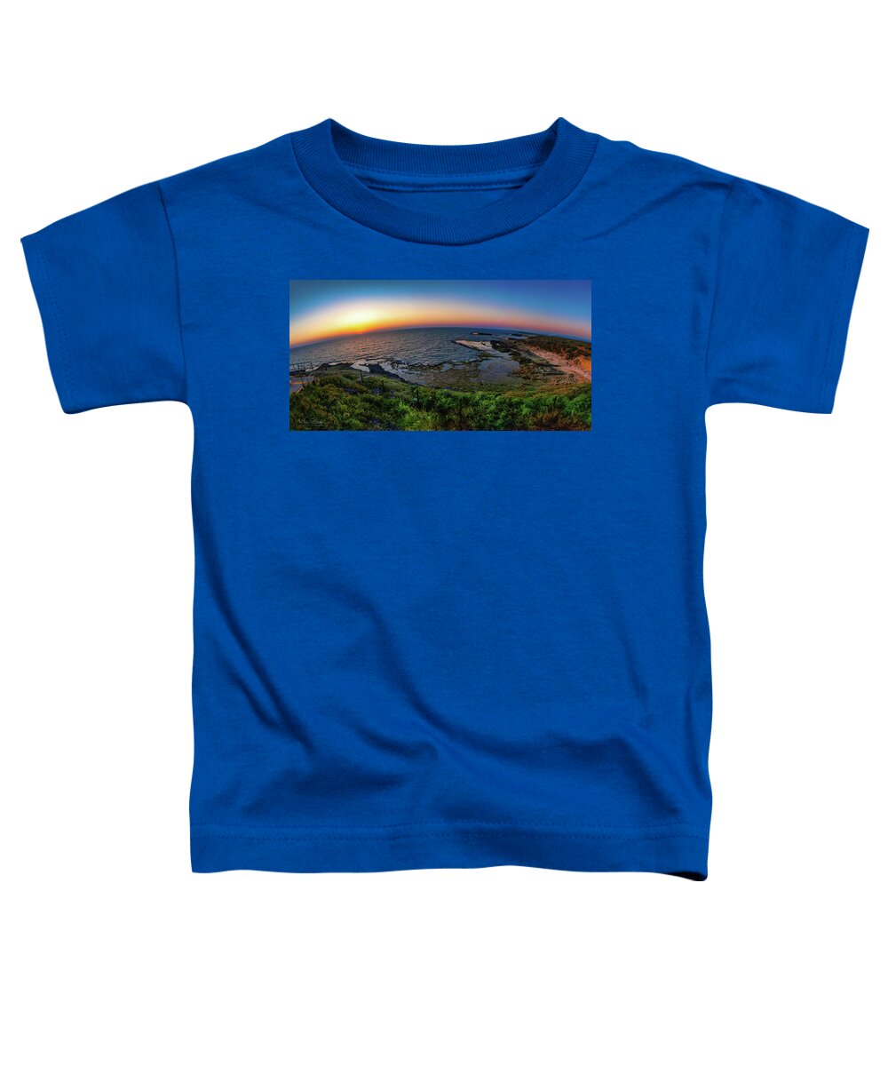 Panorama Toddler T-Shirt featuring the photograph Tel Dor by Meir Ezrachi