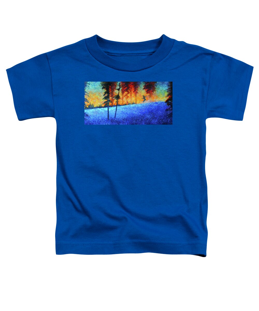 Skiing Toddler T-Shirt featuring the painting Telemark by Gregg Caudell