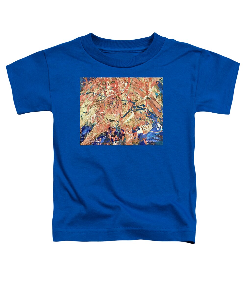 Abstract Toddler T-Shirt featuring the painting The melody of space 2 by Monica Elena