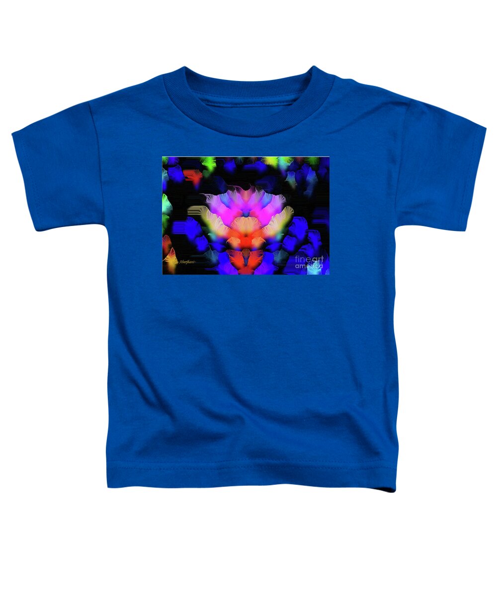 Silk-featherbrush Toddler T-Shirt featuring the digital art The Rose that Blossomed at Midnight by Aberjhani