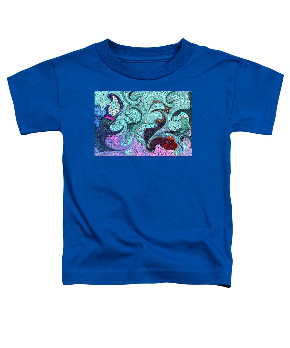 Turbulent Toddler T-Shirt featuring the mixed media Turbulence-Colorful Abstract Mosaic by Shelli Fitzpatrick