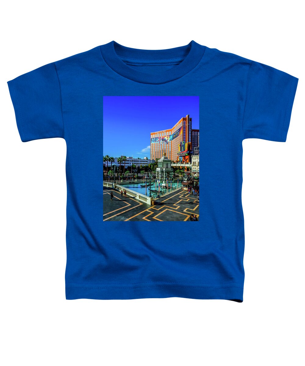  Toddler T-Shirt featuring the photograph View From The Venetian to Treasure Island by Rodney Lee Williams
