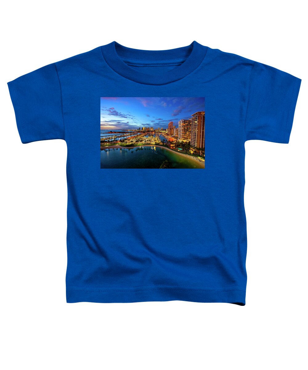 Hawaii Toddler T-Shirt featuring the photograph Waikiki Twilight by Anthony Jones
