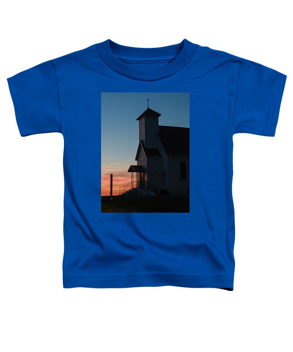 Rural Toddler T-Shirt featuring the photograph Wasson Church Sunset by Grant Twiss