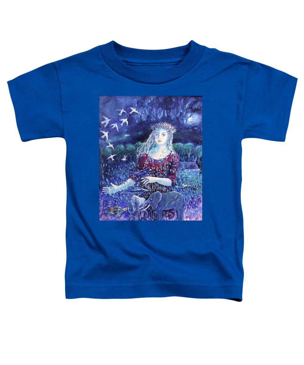 Extinction Toddler T-Shirt featuring the painting Whispers from the Future by Trudi Doyle