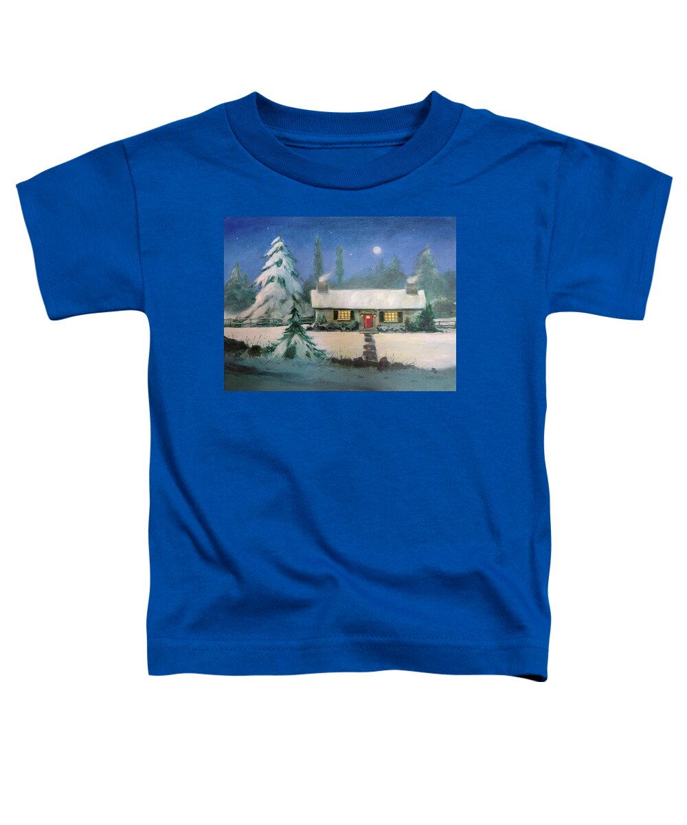  Toddler T-Shirt featuring the painting Winter Night by Robert Sankner