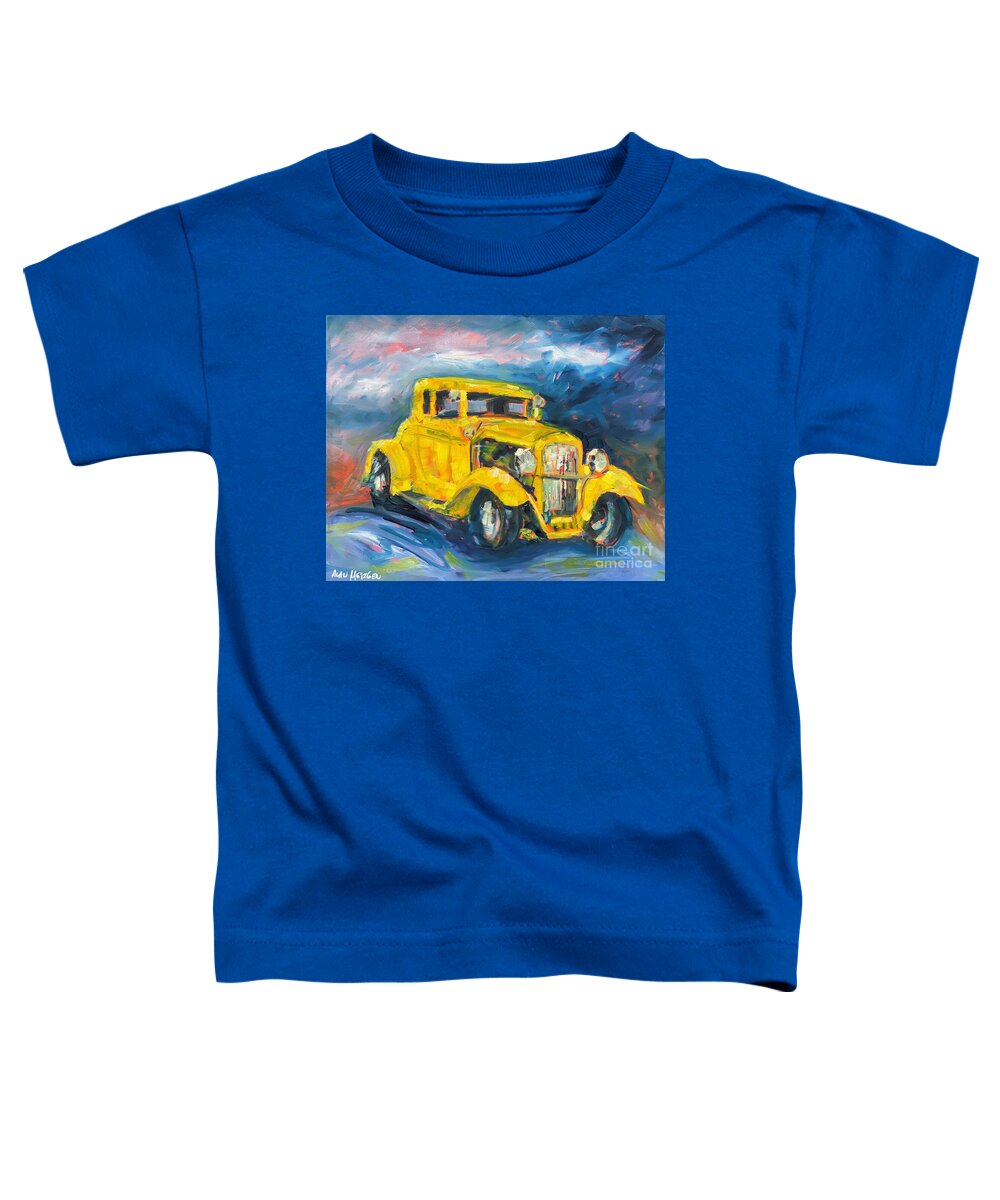 Hot Rod Toddler T-Shirt featuring the painting Yellow Jacket by Alan Metzger