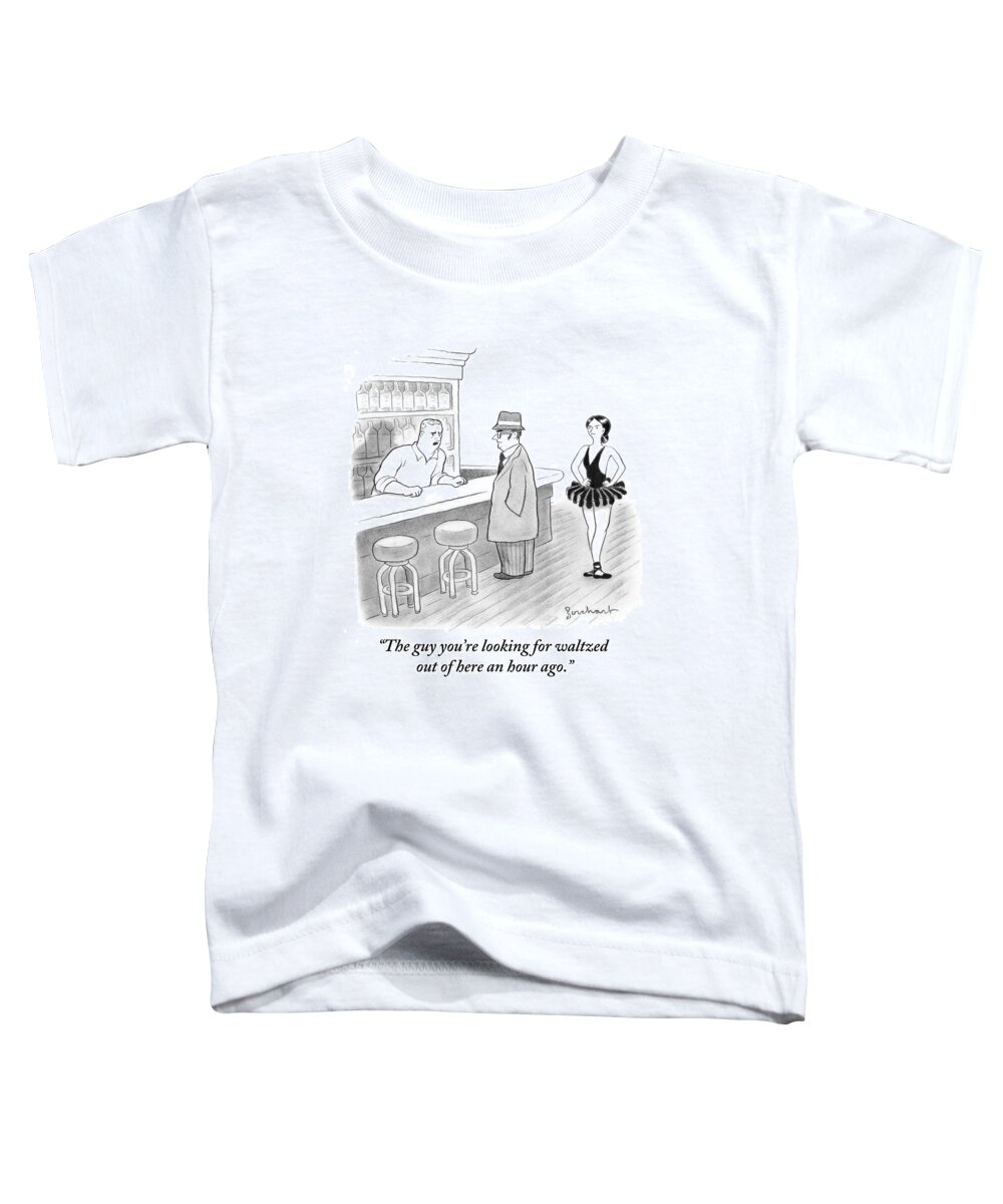 Ballet Toddler T-Shirt featuring the drawing A Bartender Talks To A Member Of The Mafia #1 by David Borchart