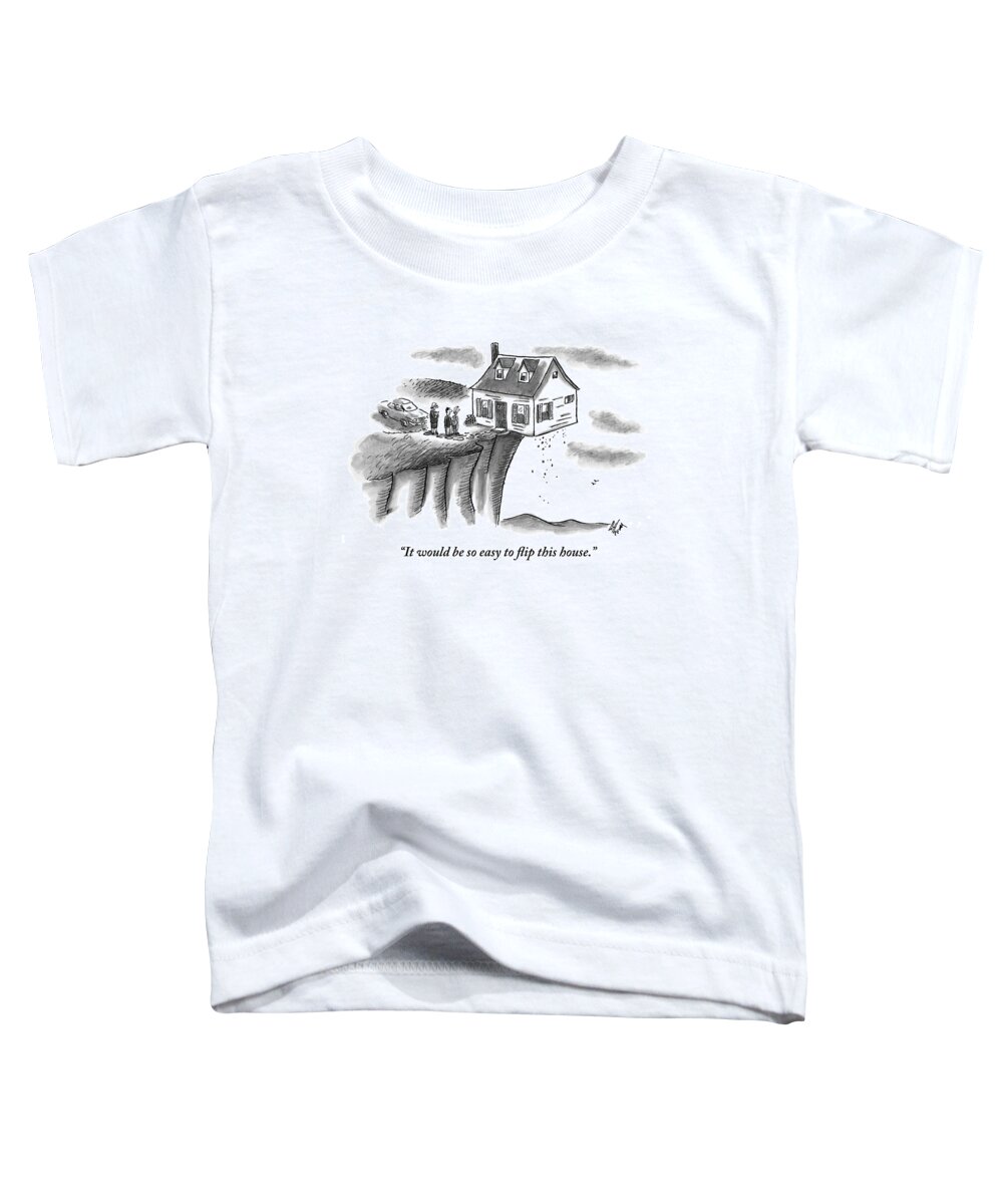 Houses Toddler T-Shirt featuring the drawing A Couple And A Real Estate Representative Stand #1 by Frank Cotham