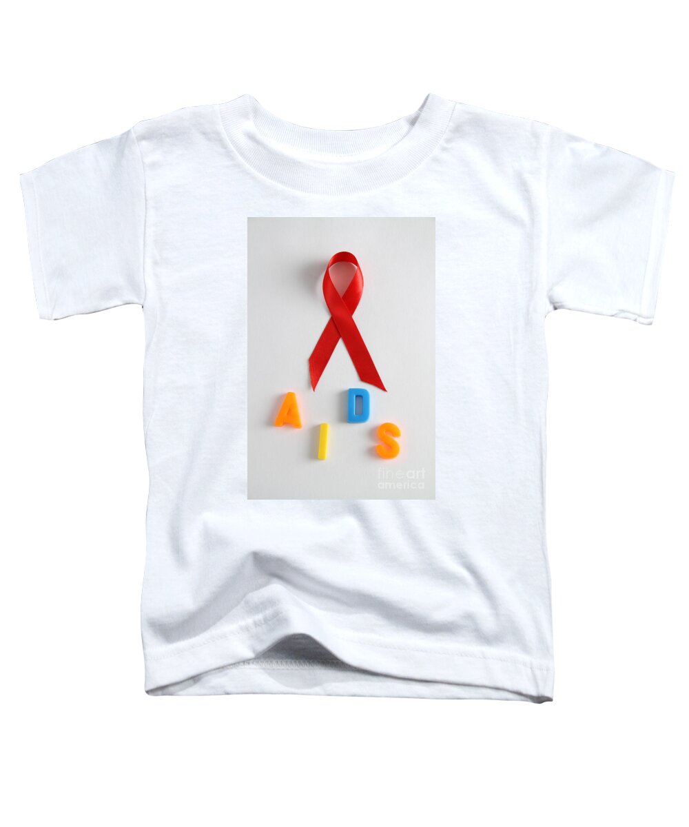 Acquired Immune Deficiency Toddler T-Shirt featuring the photograph Aids Awareness Symbol #1 by Photo Researchers, Inc.