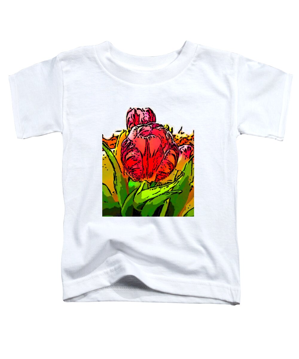 Red Toddler T-Shirt featuring the painting Beautiful Red Rose #1 by Bruce Nutting