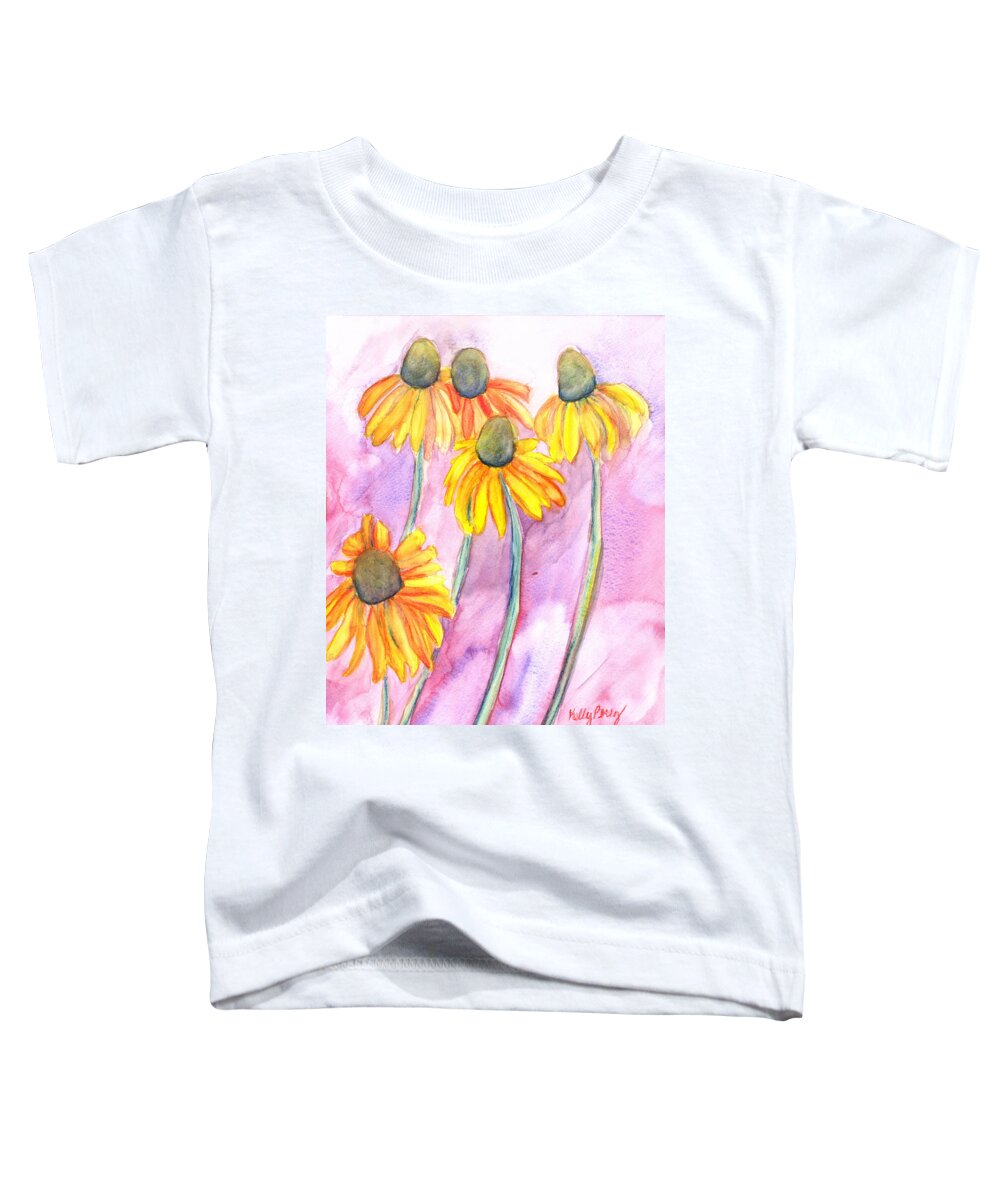 Black-eyed Susan Flower Toddler T-Shirt featuring the painting Black-eyed Susan by Kelly Perez