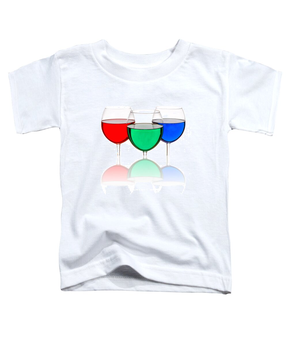Alcohol Toddler T-Shirt featuring the photograph Colorful Wine Glasses #1 by Peter Lakomy