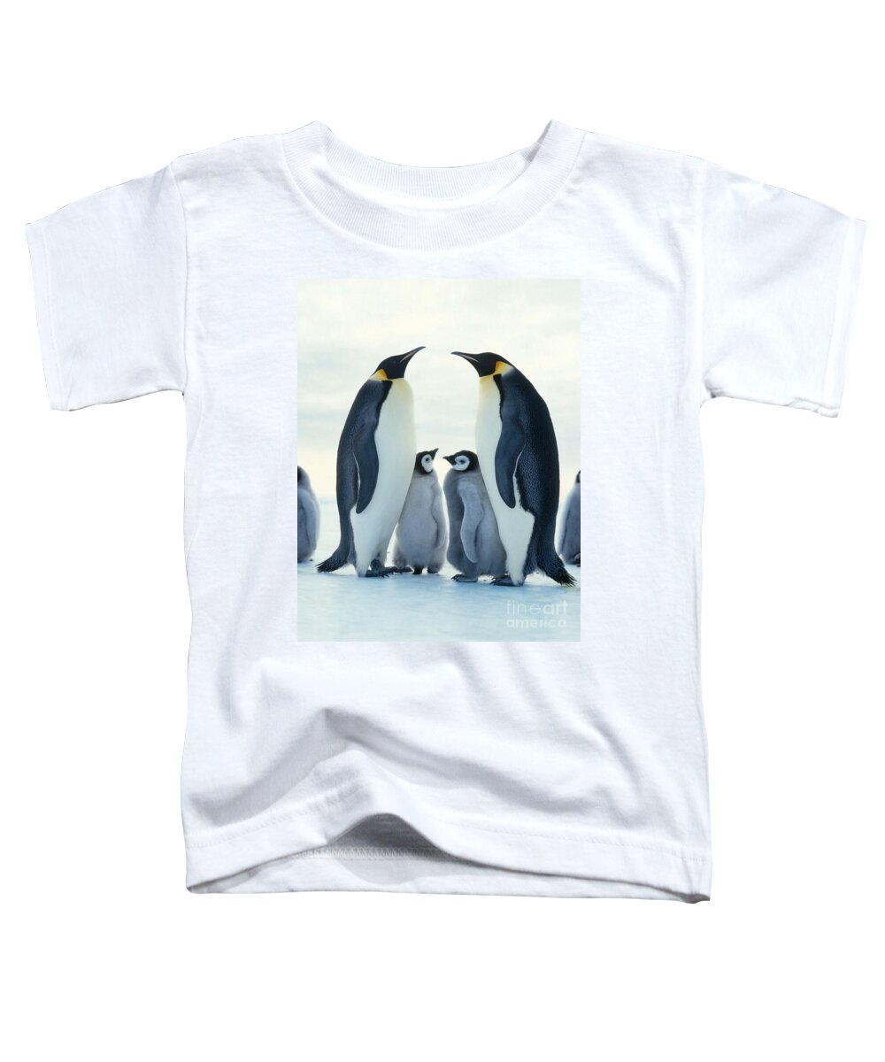 Penguin Toddler T-Shirt featuring the photograph Emperor Penguin Aptenodytes Forsteri #1 by Hans Reinhard