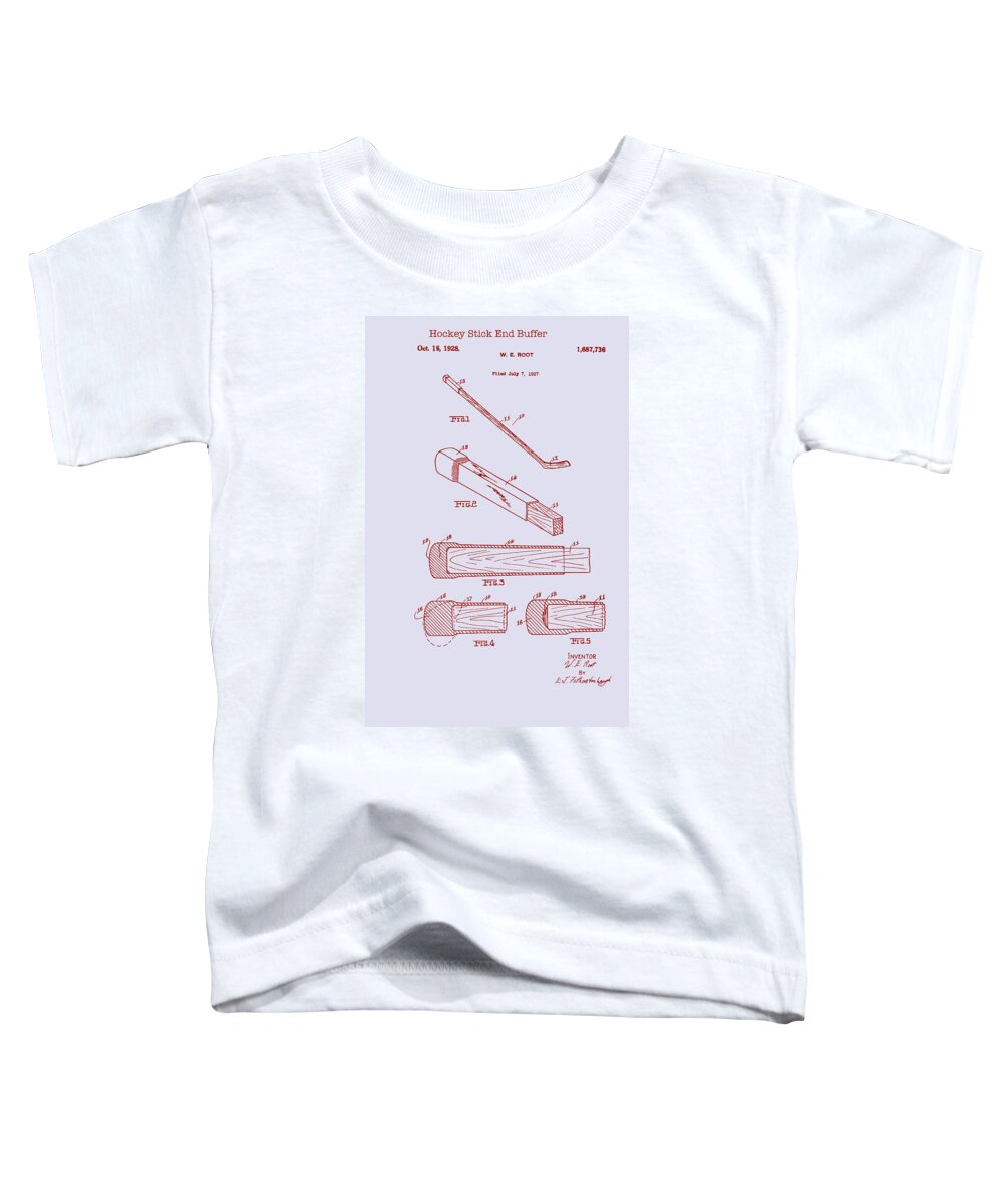 Patent Toddler T-Shirt featuring the drawing Hockey Stick End Buffer Patent 1928 #1 by Mountain Dreams