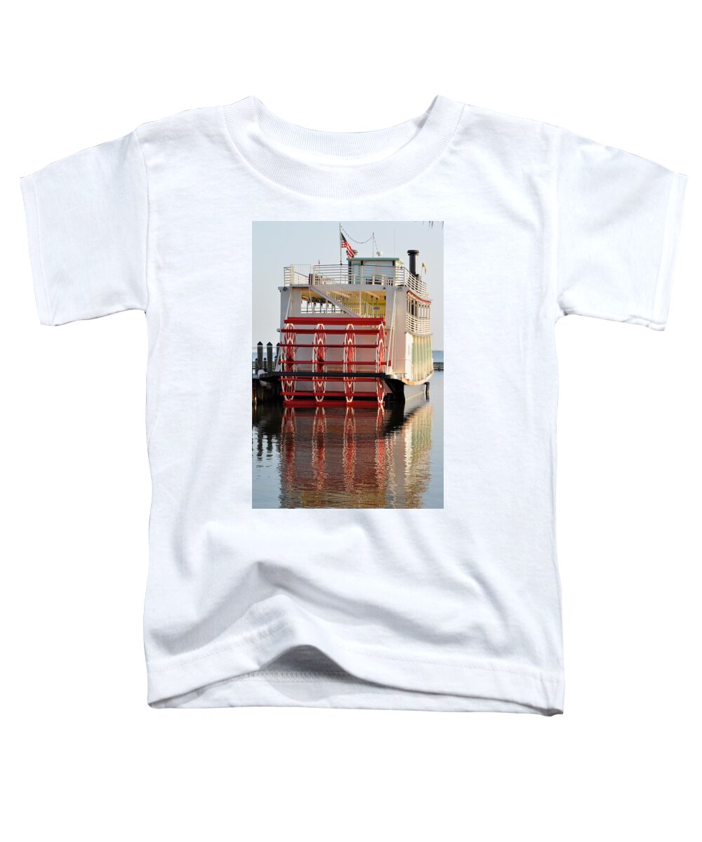 Riverboat Toddler T-Shirt featuring the photograph Riverboat reflections #1 by AnnaJo Vahle
