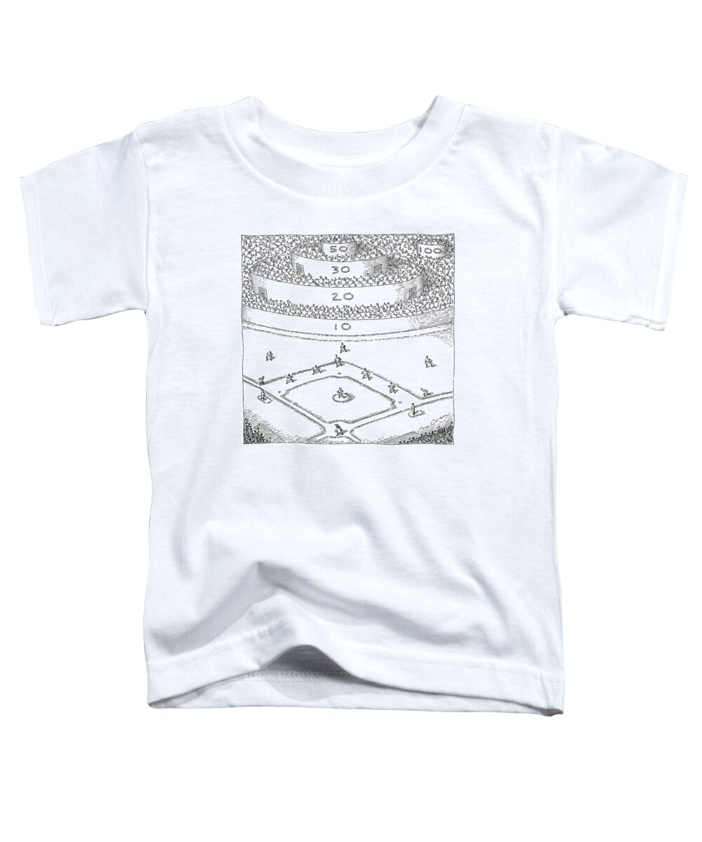 Skeeball Baseball Toddler T-Shirt featuring the drawing Captionless; Skeeball Baseball by John O'Brien