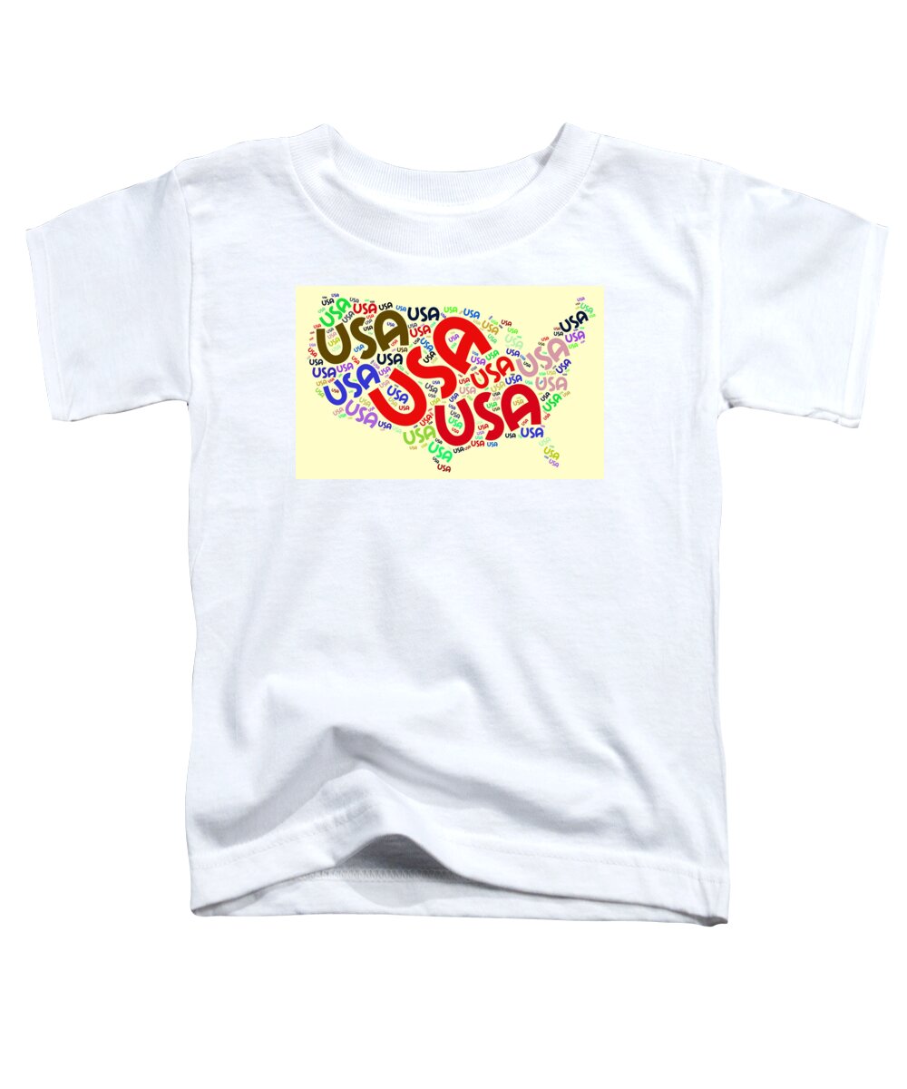 Usd Toddler T-Shirt featuring the painting USA Word Cloud #1 by Bruce Nutting