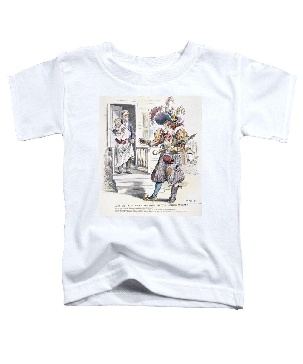 1895 Toddler T-Shirt featuring the painting Women's Rights Cartoon #11 by Granger