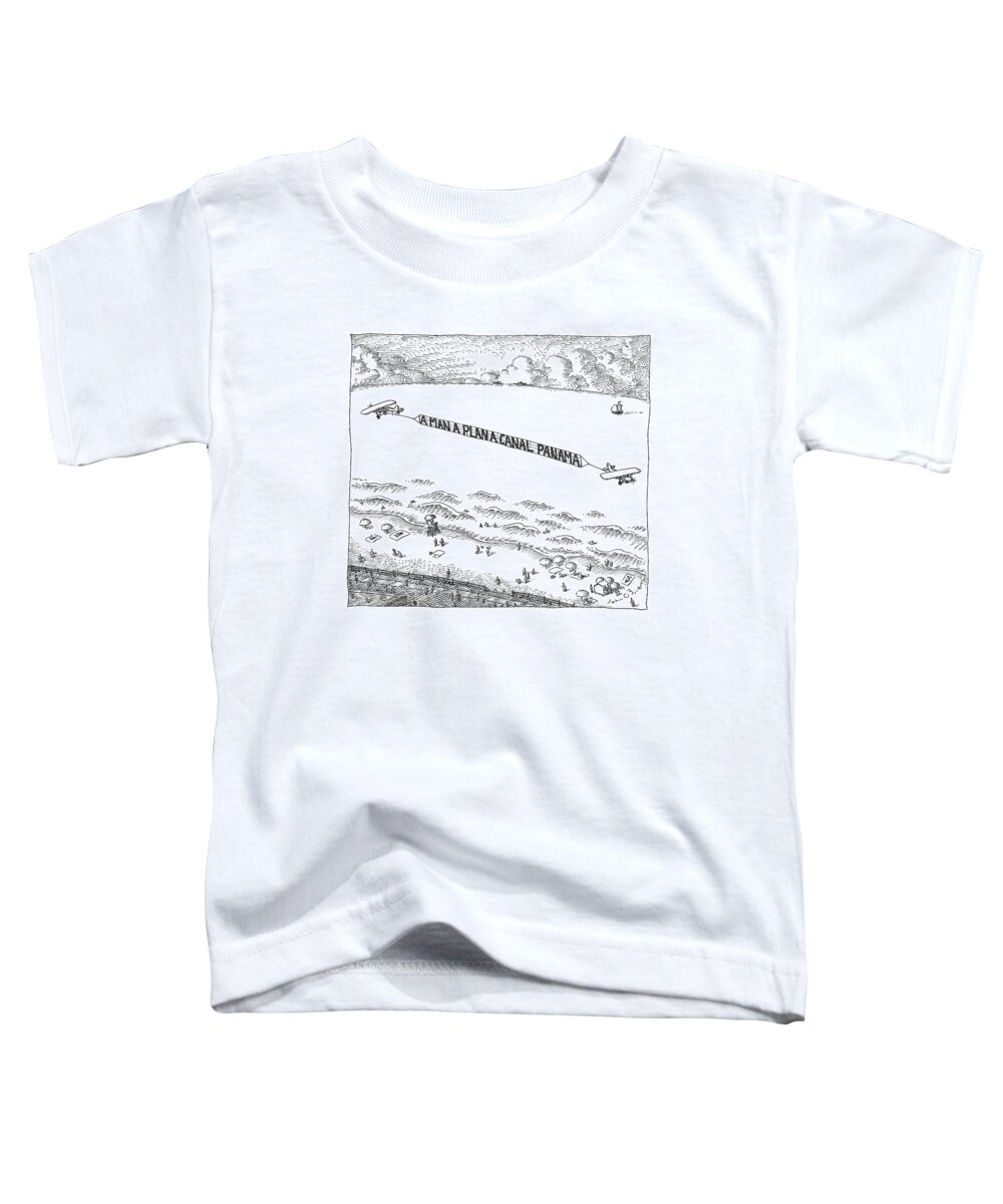 Beach Toddler T-Shirt featuring the drawing New Yorker August 20th, 2007 by John O'Brien