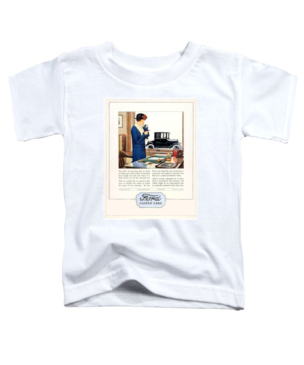 1931 Toddler T-Shirt featuring the digital art 1924 - Ford Tudor Sedan Automobile Advertisement - Color by John Madison