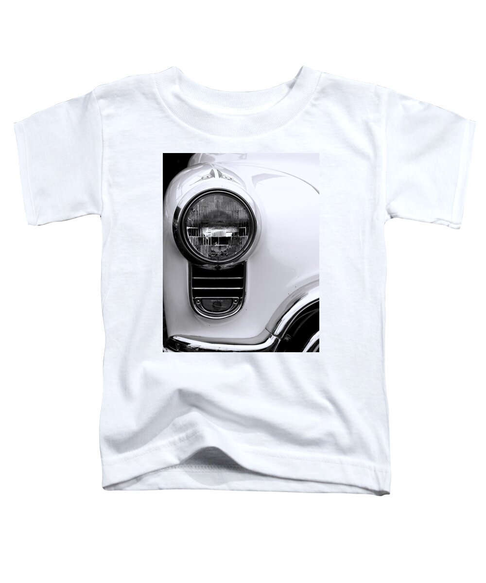 Automobile Toddler T-Shirt featuring the photograph 1952 Olds Headlight by Ron Roberts
