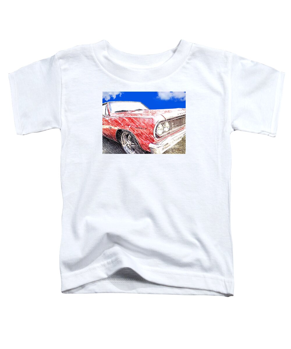 1964 Malibu Toddler T-Shirt featuring the drawing 1964 Malibu SS by Morgan Carter