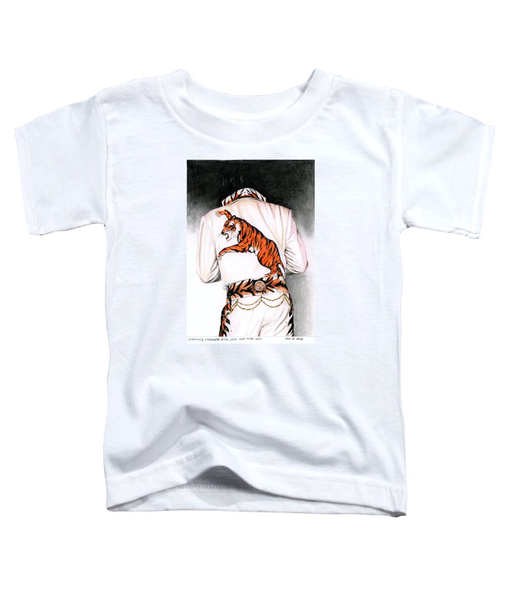 Elvis Toddler T-Shirt featuring the painting 1974 Mad Tiger Suit by Rob De Vries